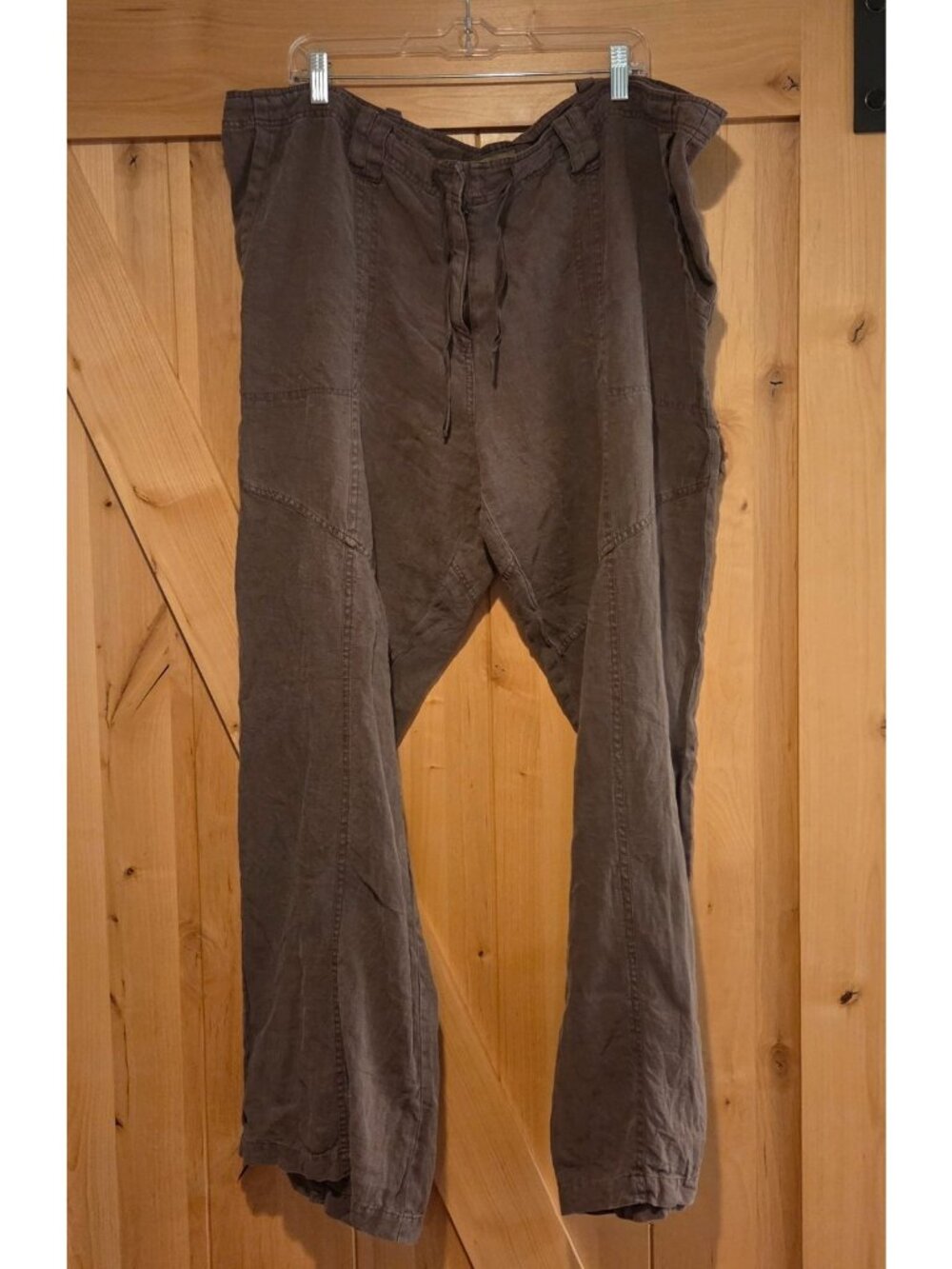 PULP  Men’s XL 100% Linen Pants Brown Relaxing Comfort Drawstring Loose Fit READ